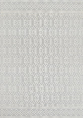 Copacabana Geometric Light Grey Wool Rug