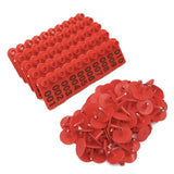 1-100 Cattle Number Ear Tag 5x2cm Set - Mini Red Cow Sheep Pig Livestock Label - Next Deals AU