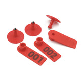 1-100 Cattle Number Ear Tag 5x2cm Set - Mini Red Cow Sheep Pig Livestock Label - Next Deals AU