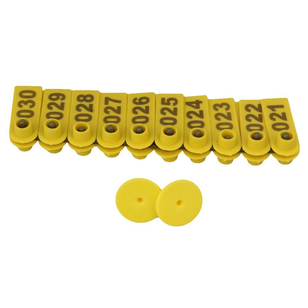 1-100 Cattle Number Ear Tag 5x2cm Set - Yellow Small Pig Sheep Livestock Label - Next Deals AU