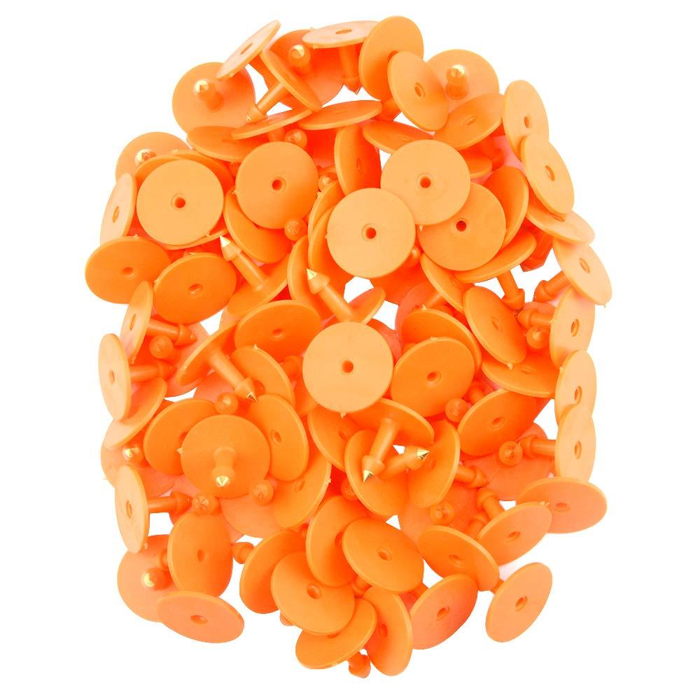 1-100 Cattle Number Ear Tag 6x7cm Set - Medium Orange Cow Sheep Livestock Label - Next Deals AU