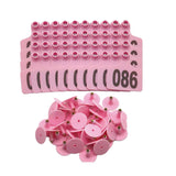 1-100 Cattle Number Ear Tag 6x7cm Set - Medium Pink Cow Sheep Livestock Label - Next Deals AU