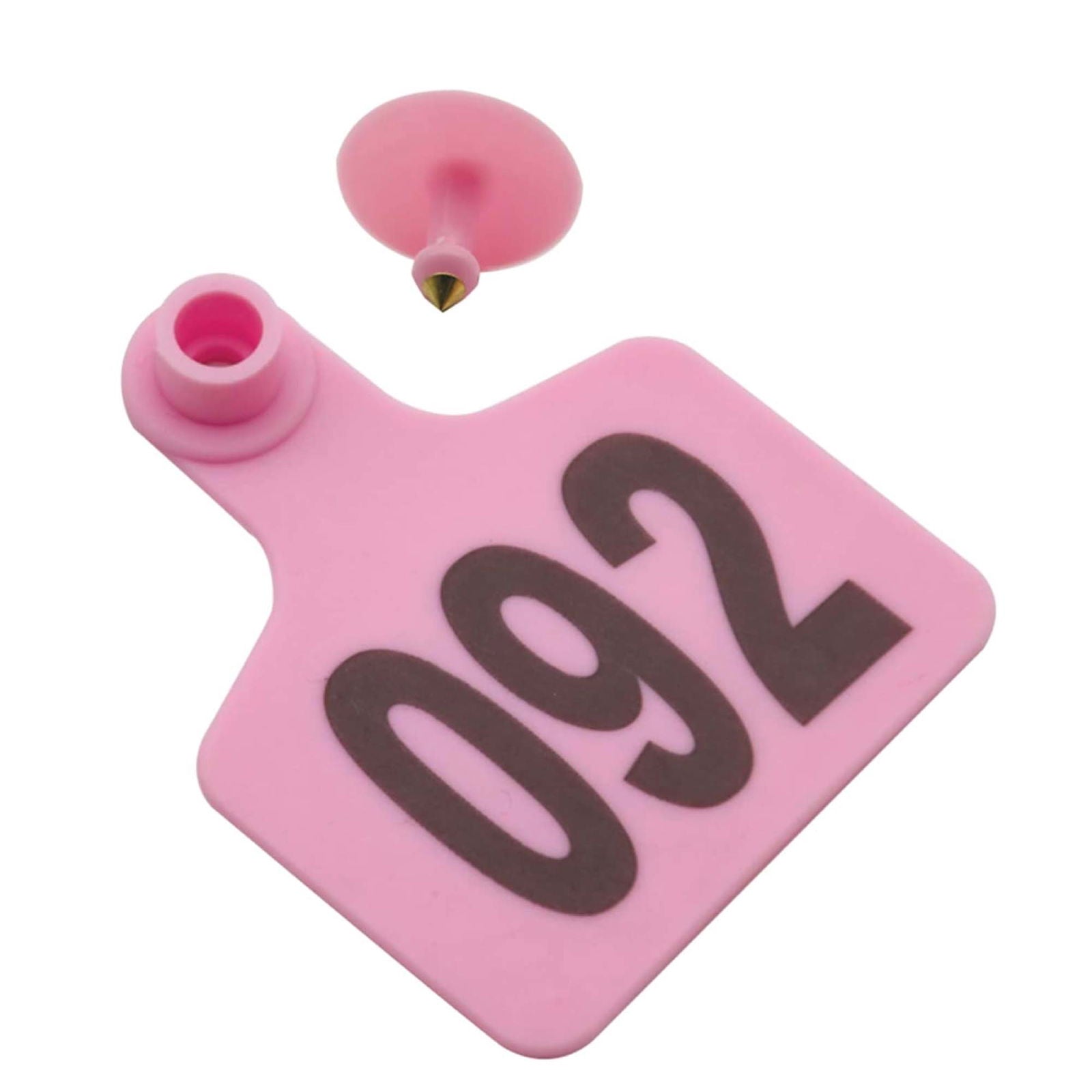 1-100 Cattle Number Ear Tag 6x7cm Set - Medium Pink Cow Sheep Livestock Label - Next Deals AU