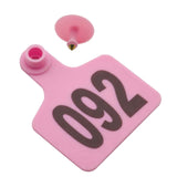 1-100 Cattle Number Ear Tag 6x7cm Set - Medium Pink Cow Sheep Livestock Label - Next Deals AU
