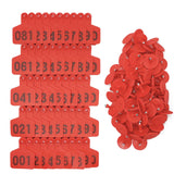 1-100 Cattle Number Ear Tag 6x7cm Set - Medium Red Sheep Livestock Label - Next Deals AU