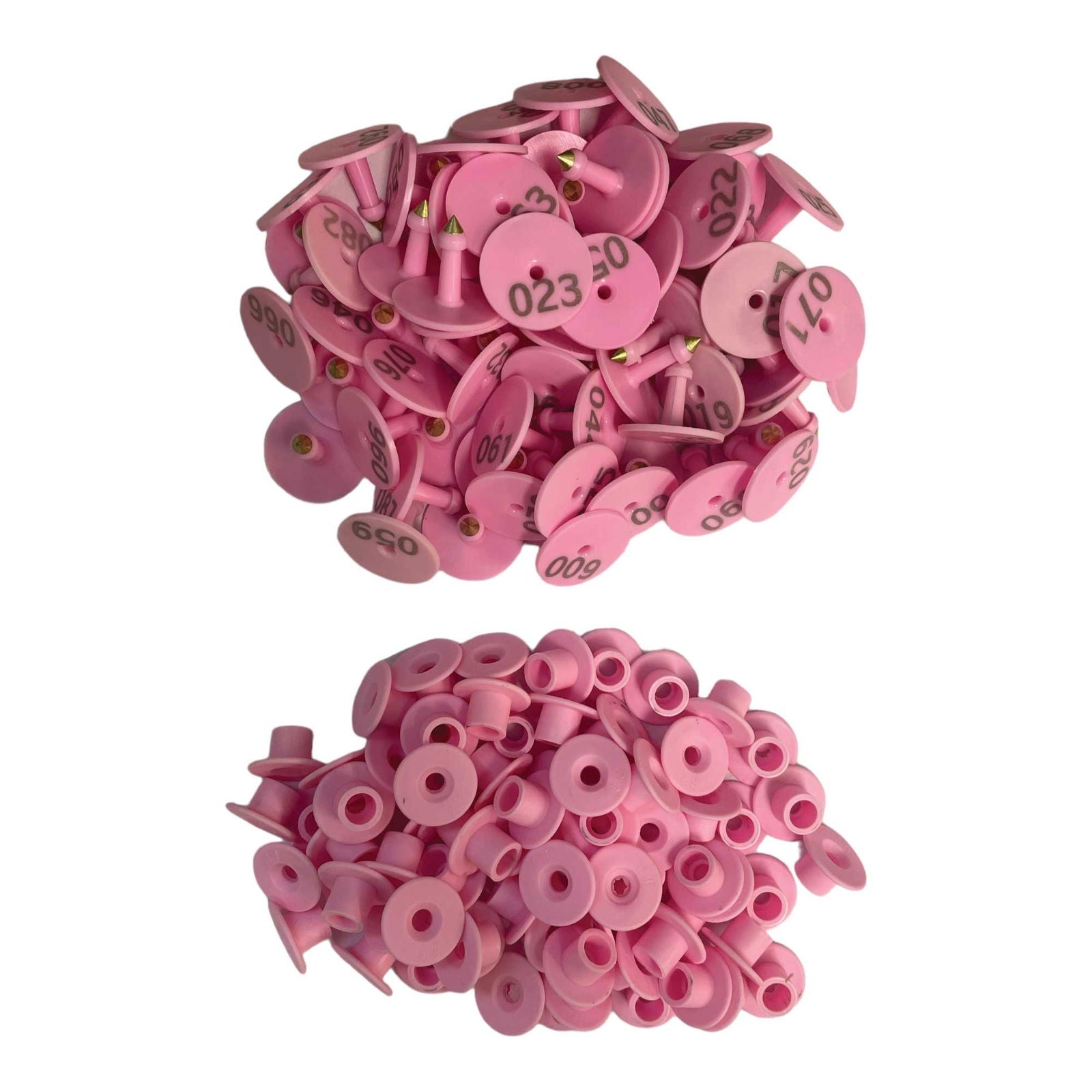 1-100 Cattle Number Ear Tag Set - Round Pink Pig Sheep Goat Livestock Label - Next Deals AU