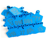 1-100 Cattle Number Ear Tags 6x7.5cm Set - Medium Blue Cow Sheep Livestock Label - Next Deals AU