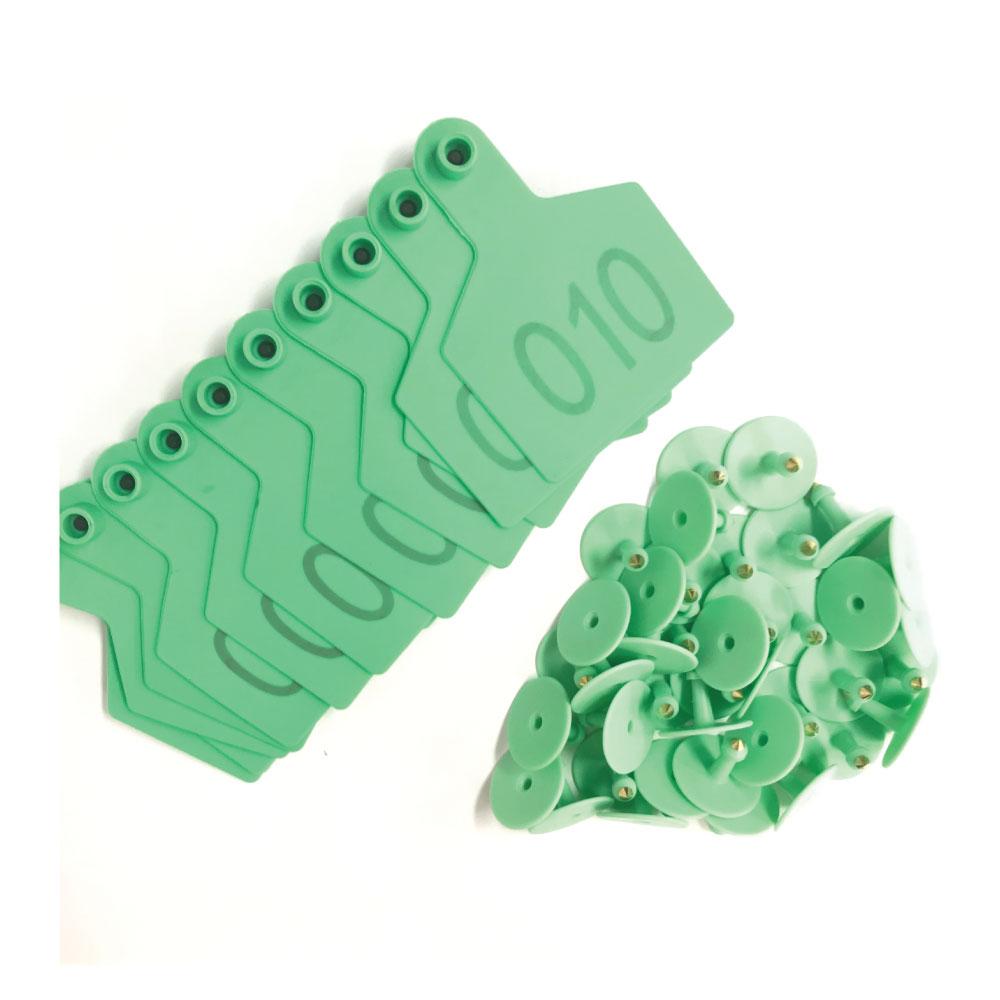 1-100 Cattle Number Ear Tags 7.5x10cm Set - XL Green Cow Sheep Livestock Labels - Next Deals AU