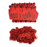 1-100 Cattle Number Ear Tags 7.5x10cm Set - XL Red Cow Sheep Livestock Labels - Next Deals AU