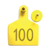 1-100 Cattle Number Ear Tags 7.5x10cm Set - XL Yellow Cow Sheep Livestock Labels - Next Deals AU