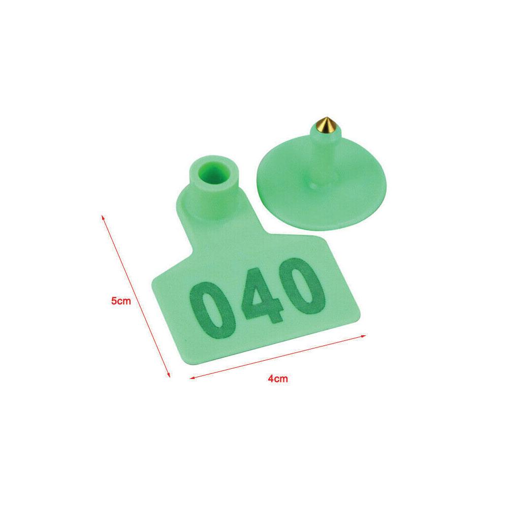 1-100 Cattle Number Ear Tags Set - Green Pig Sheep Goat Livestock Label - Next Deals AU