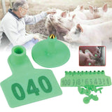 1-100 Cattle Number Ear Tags Set - Green Pig Sheep Goat Livestock Label - Next Deals AU