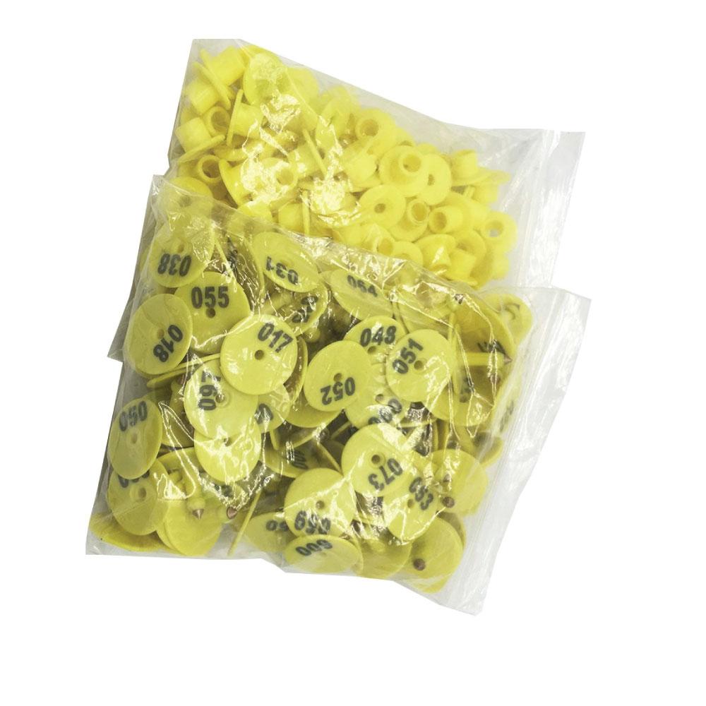 1-100 Cattle Number Ear Tags Set - Round Yellow Pig Sheep Goat Livestock Label - Next Deals AU