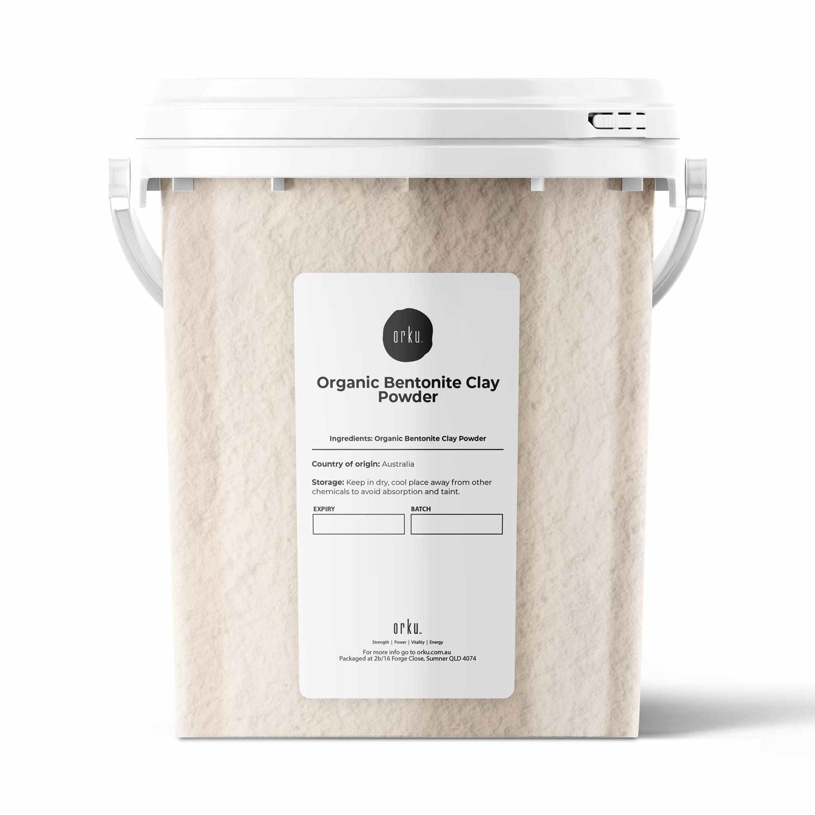 1.1Kg Organic Sodium Bentonite Clay Powder Tub Bucket - Cosmetic Montmorillonite - Next Deals AU