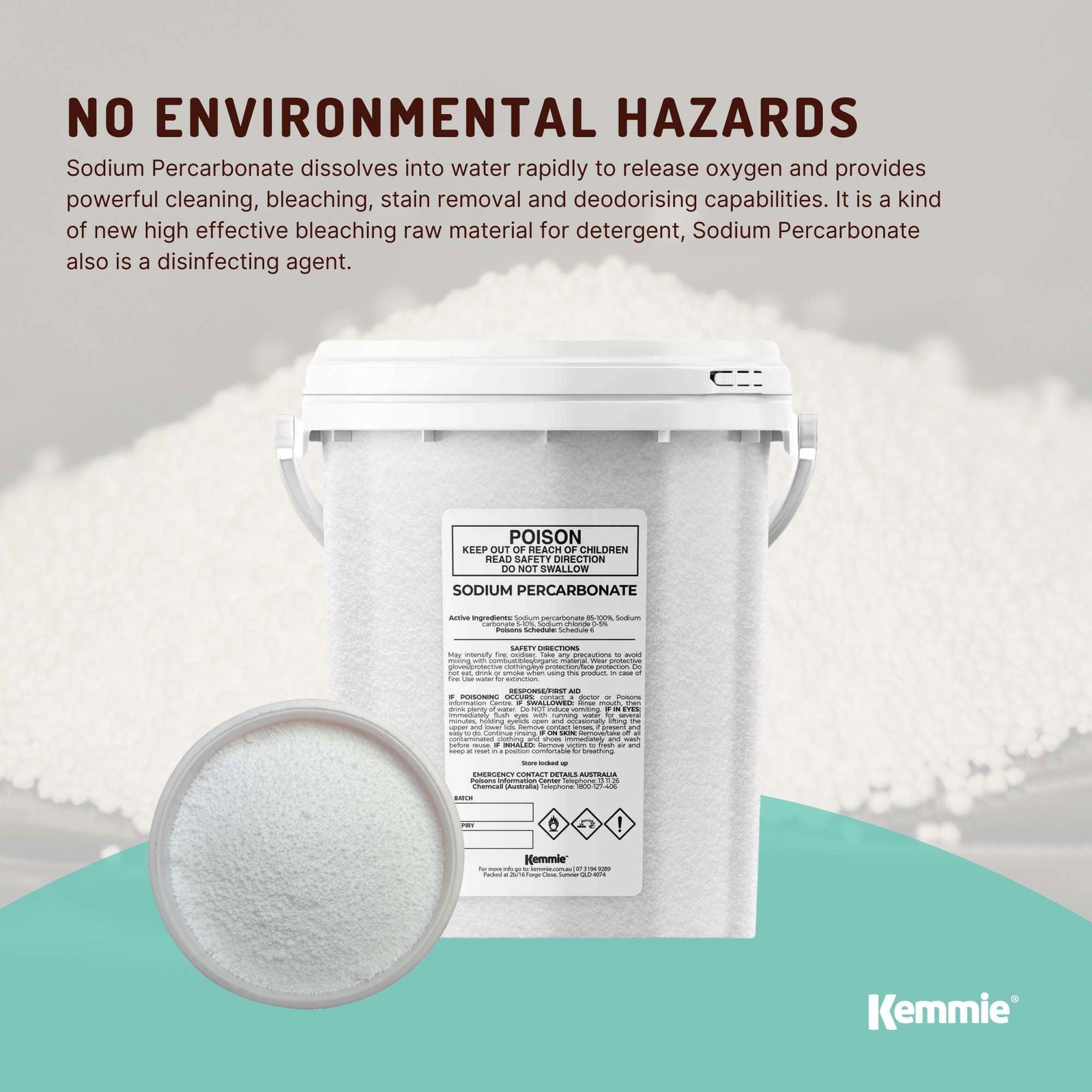 1.3Kg Sodium Percarbonate Tub - Eco Laundry Cleaner Brew Sanitiser Oxygen Bleach - Next Deals AU