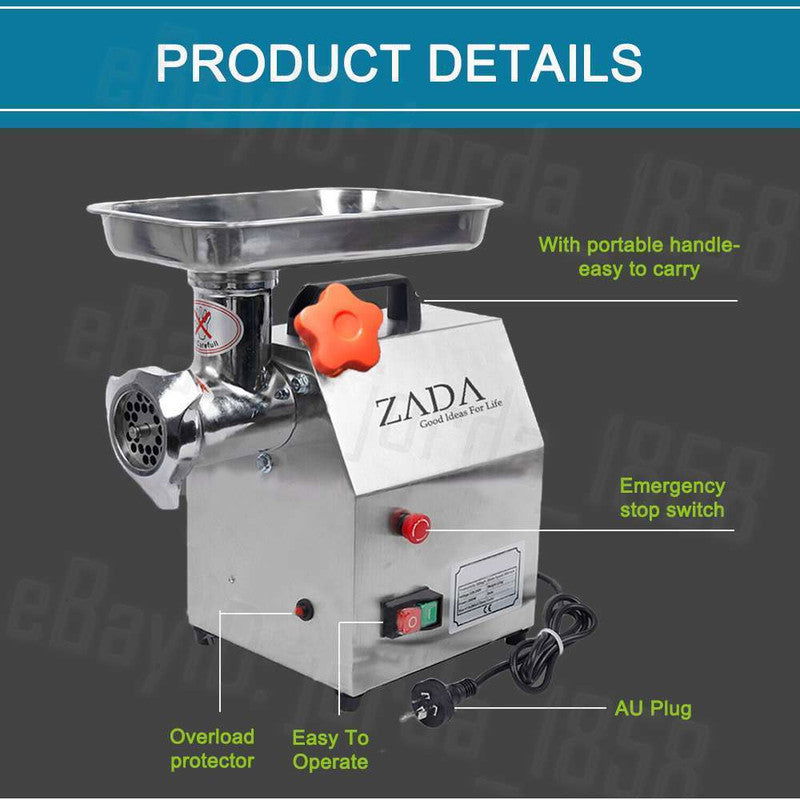 1.63HP Commercial Meat Mincer- Electric Grinder & Sausage Maker Filler 1200W - Next Deals AU