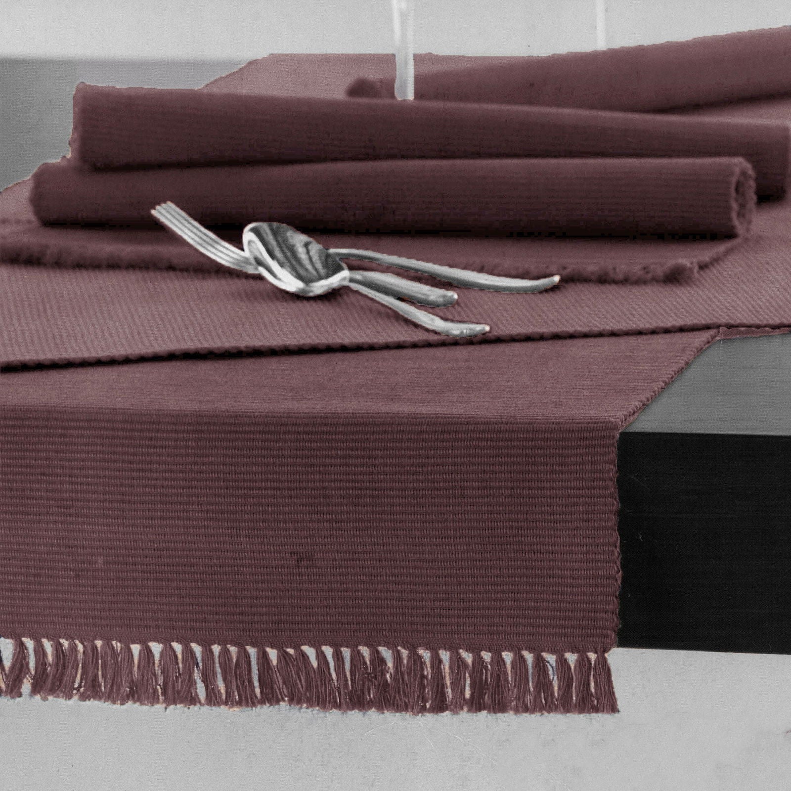100% COTTON Ribbed Table Runner Nostalgia Rose 45 x 200cm - Next Deals AU