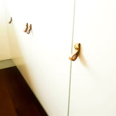 100% Genuine Leather Door Knob Cabinet Kitchen Drawer Handle Pull laundry gold - Next Deals AU