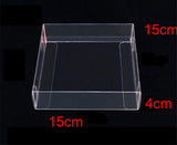 100 Pack of 15*15*4cm Clear PVC Plastic Folding Packaging Small rectangle/square Boxes for Wedding Jewelry Gift Party Favor Model Candy Chocolate Soap Box - Next Deals AU