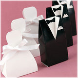 100 Pack of 50 Bride Gown and 50 Groom Tux Wedding Bridal Bomboniere Favor Candy Choc Almond Box - NW - Next Deals AU