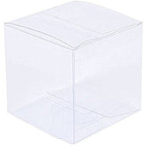 100 Pack of 7cm Clear PVC Plastic Folding Packaging Small rectangle/square Boxes for Wedding Jewelry Gift Party Favor Model Candy Chocolate Soap Box - Next Deals AU