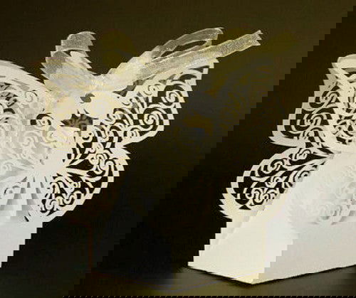 100 Piece Pack - Ivory Cream Butterfly Wedding Engagement Party Bomboniere Favour Lolly Gift Almond Card Box - Next Deals AU