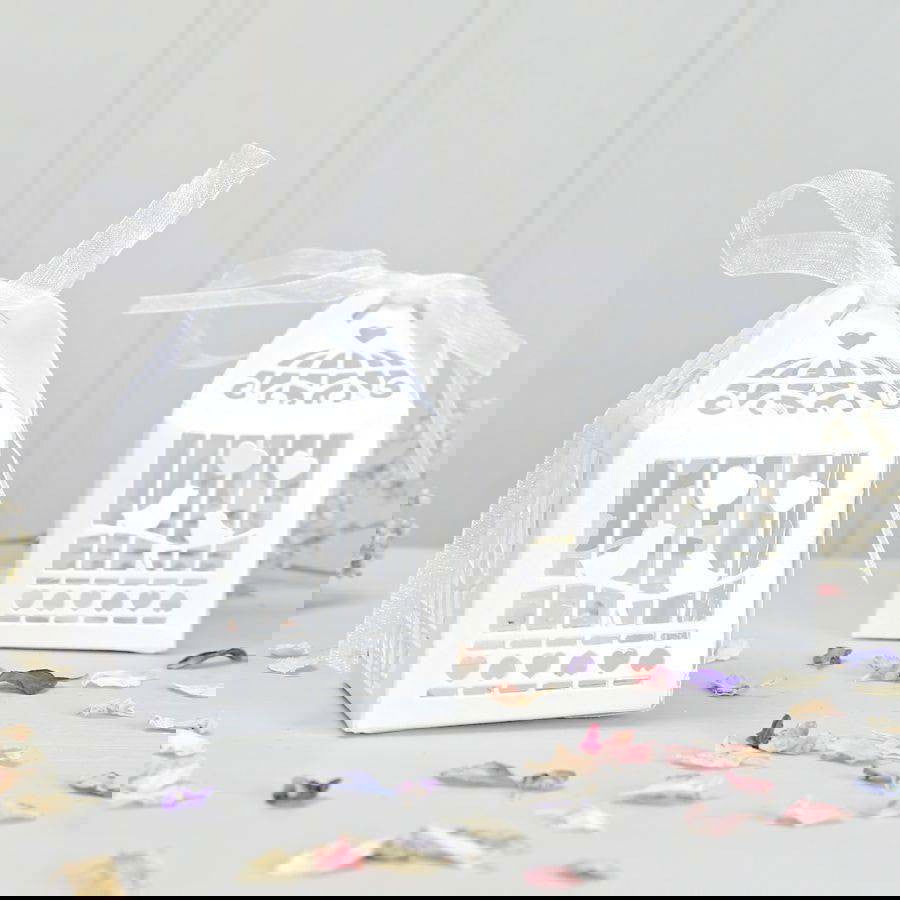 100 Piece Pack - White Dove Bird Heart Wedding Bomboniere Favor Lolly Gift Card Box - Next Deals AU