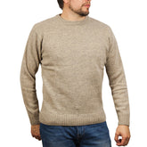 100% SHETLAND WOOL CREW Round Neck Knit JUMPER Pullover Mens Sweater Knitted - Beige (03) - XXL - Next Deals AU