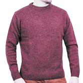 100% SHETLAND WOOL CREW Round Neck Knit JUMPER Pullover Mens Sweater Knitted - Burgundy (97) - 3XL - Next Deals AU