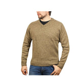 100% Shetland Wool V Neck Knit Jumper Pullover Mens Sweater Knitted - Nutmeg (23) - 5XL - Next Deals AU