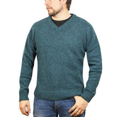 100% Shetland Wool V Neck Knit Jumper Pullover Mens Sweater Knitted - Sherwood (32) - L - Next Deals AU