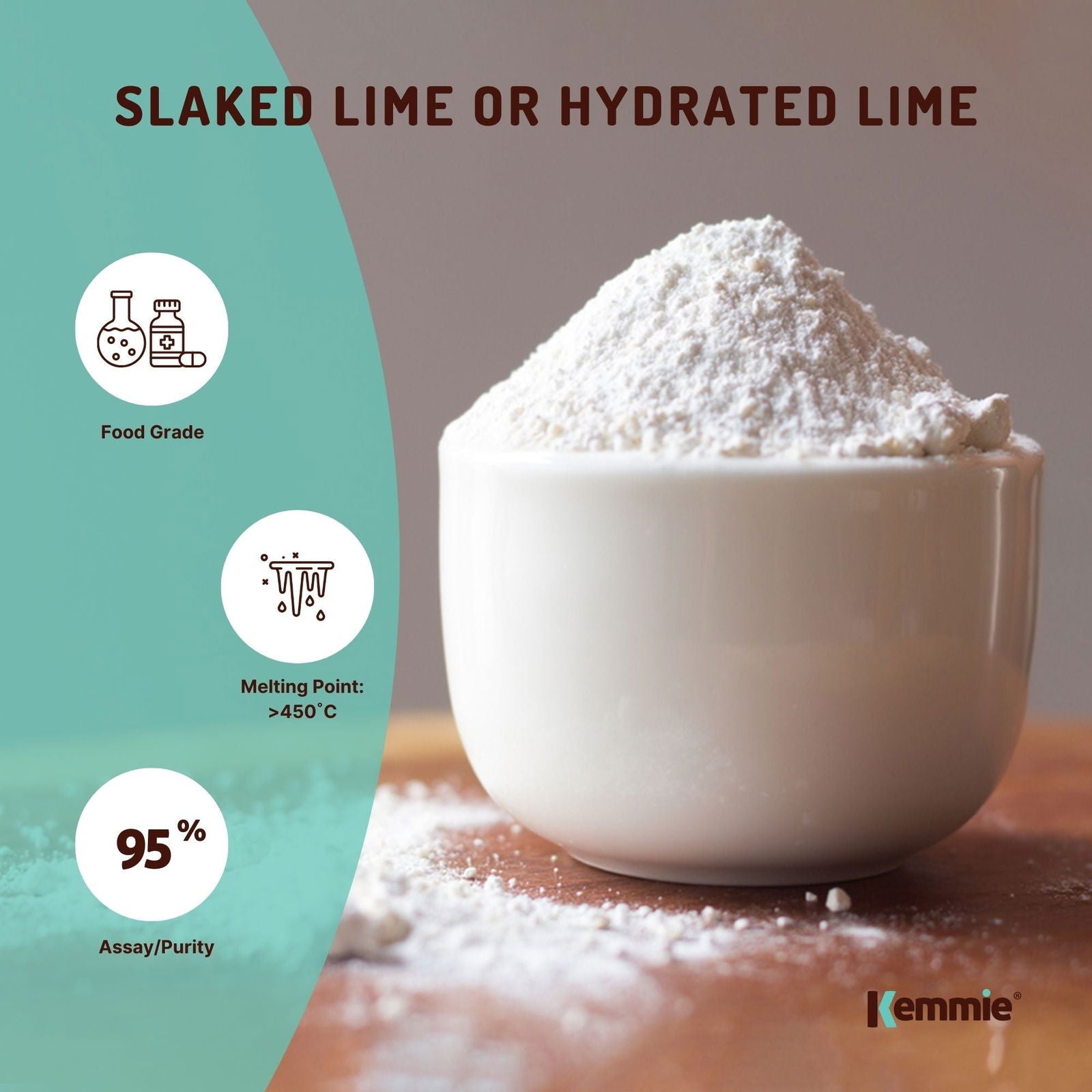 100g Food Grade Calcium Hydroxide Powder - FCC Hydrated Slaked Pickling Lime - Next Deals AU