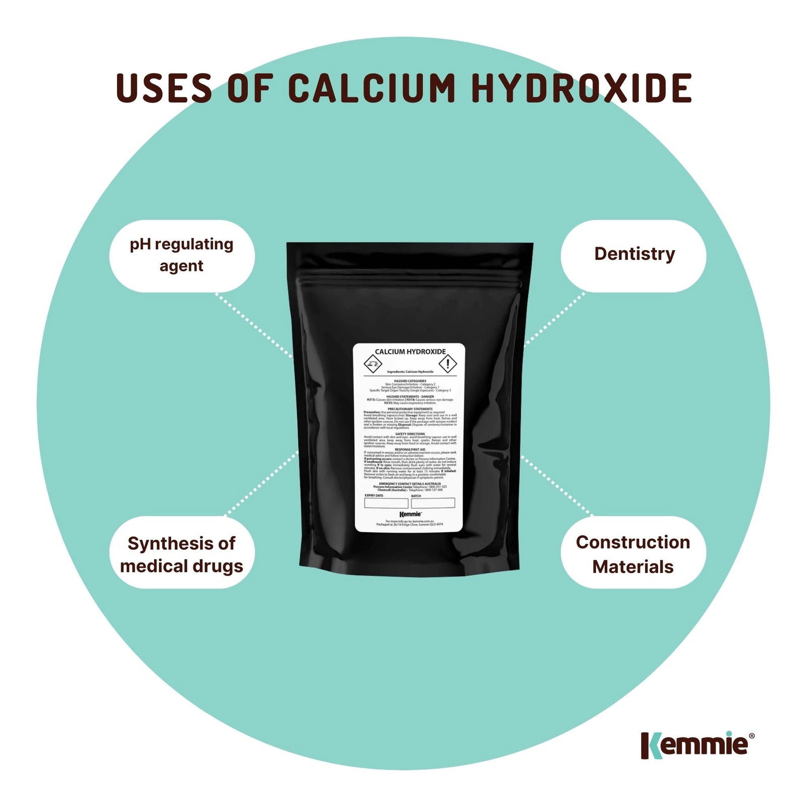 100g Food Grade Calcium Hydroxide Powder - FCC Hydrated Slaked Pickling Lime - Next Deals AU