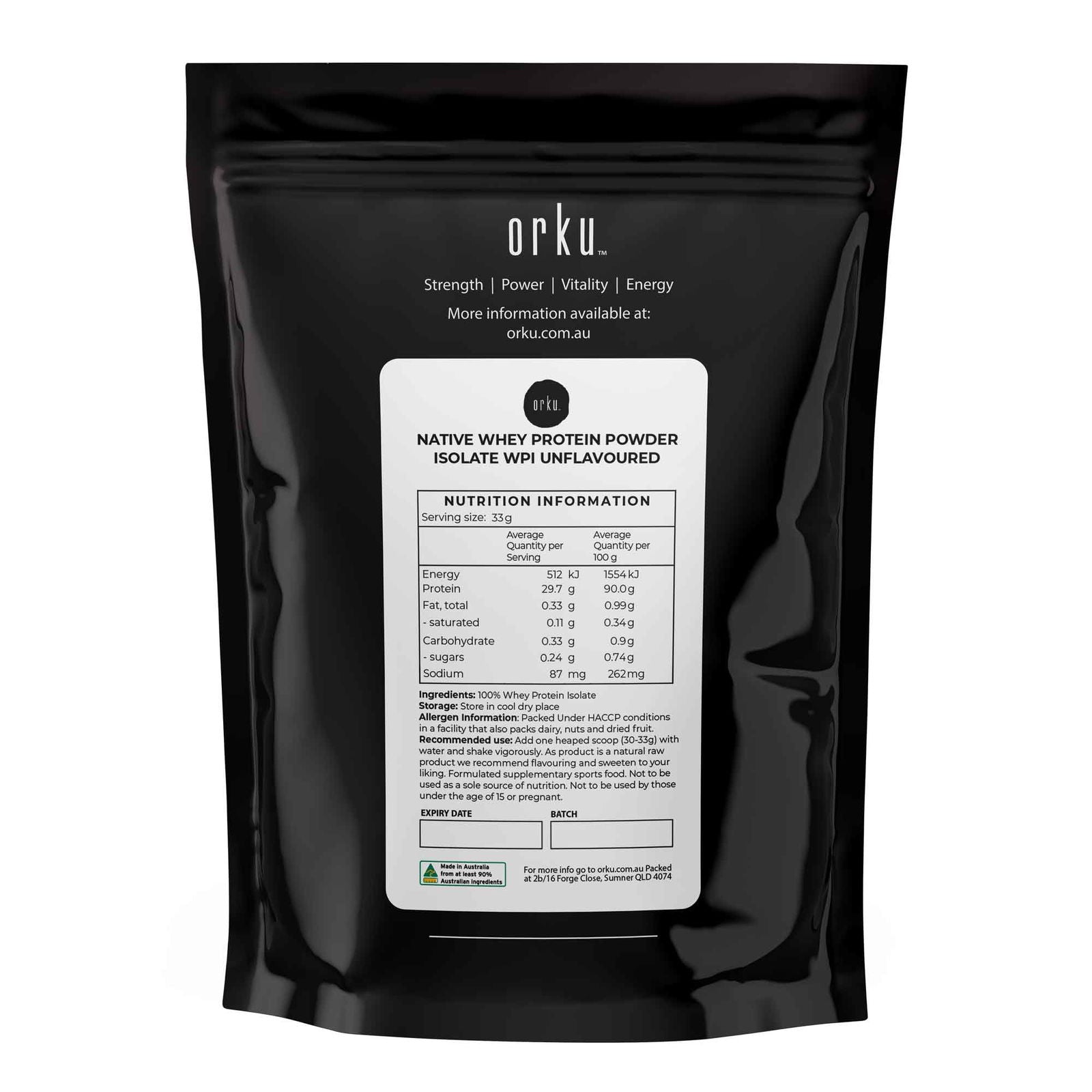 100g Native Unflavoured Whey Protein Isolate Powder - Shake WPI Supplement - Next Deals AU