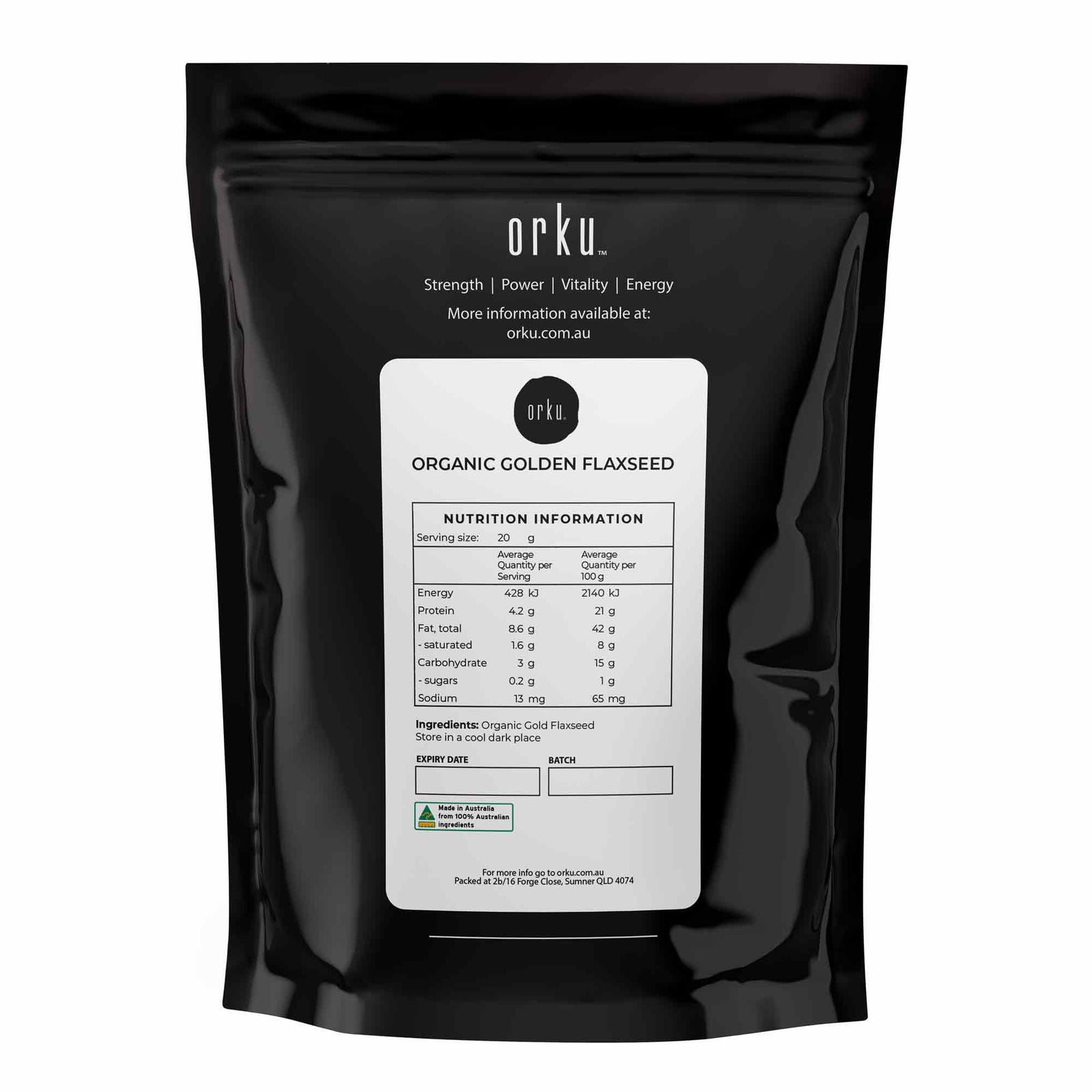 100g Organic Golden Linseed Flaxseed Whole Grain Flax Seed No GMO Omega3 6 Fibre - Next Deals AU