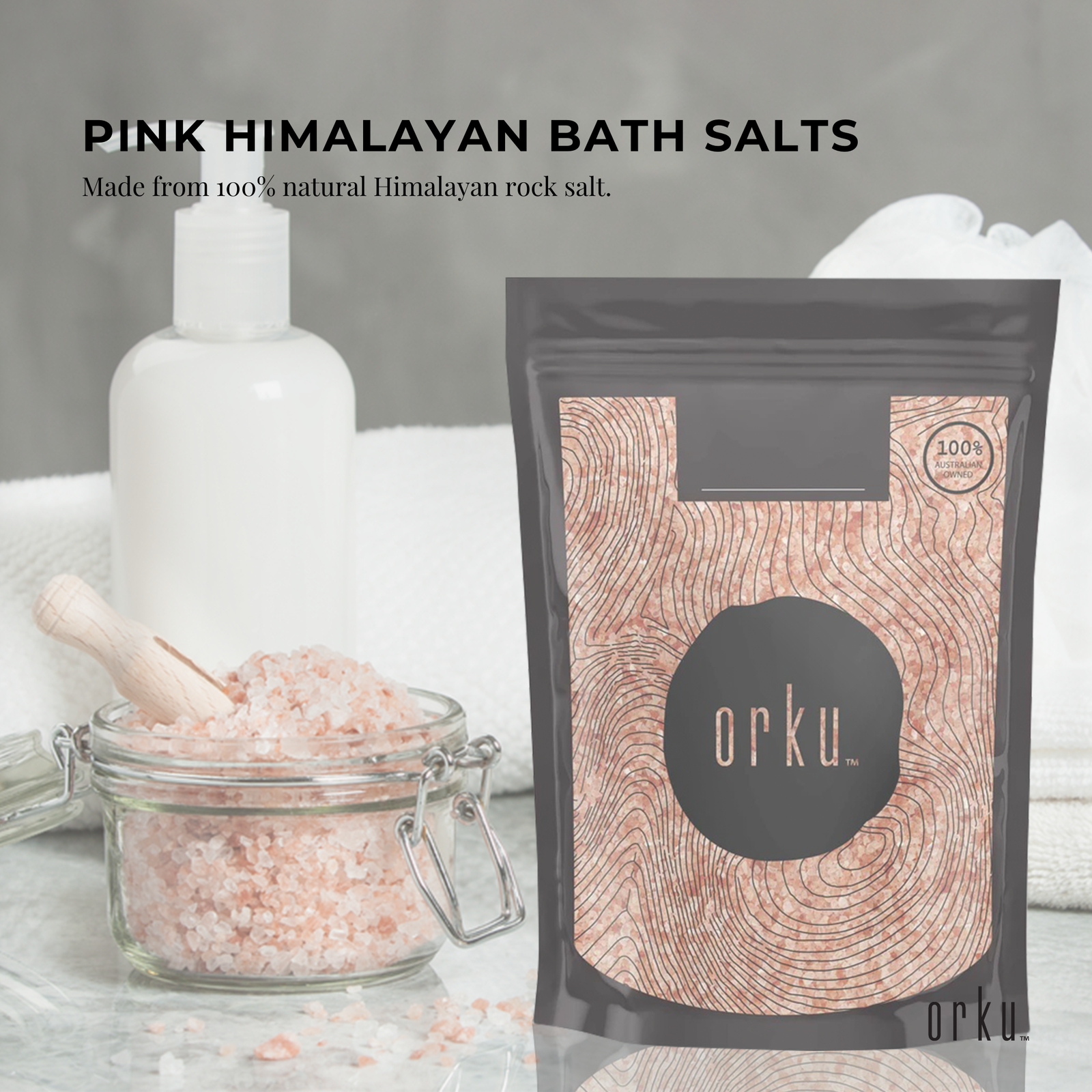 100g Pink Himalayan Bath Salts - Natural Crystal Rocks - Spa Therapy Body Scrub - Next Deals AU