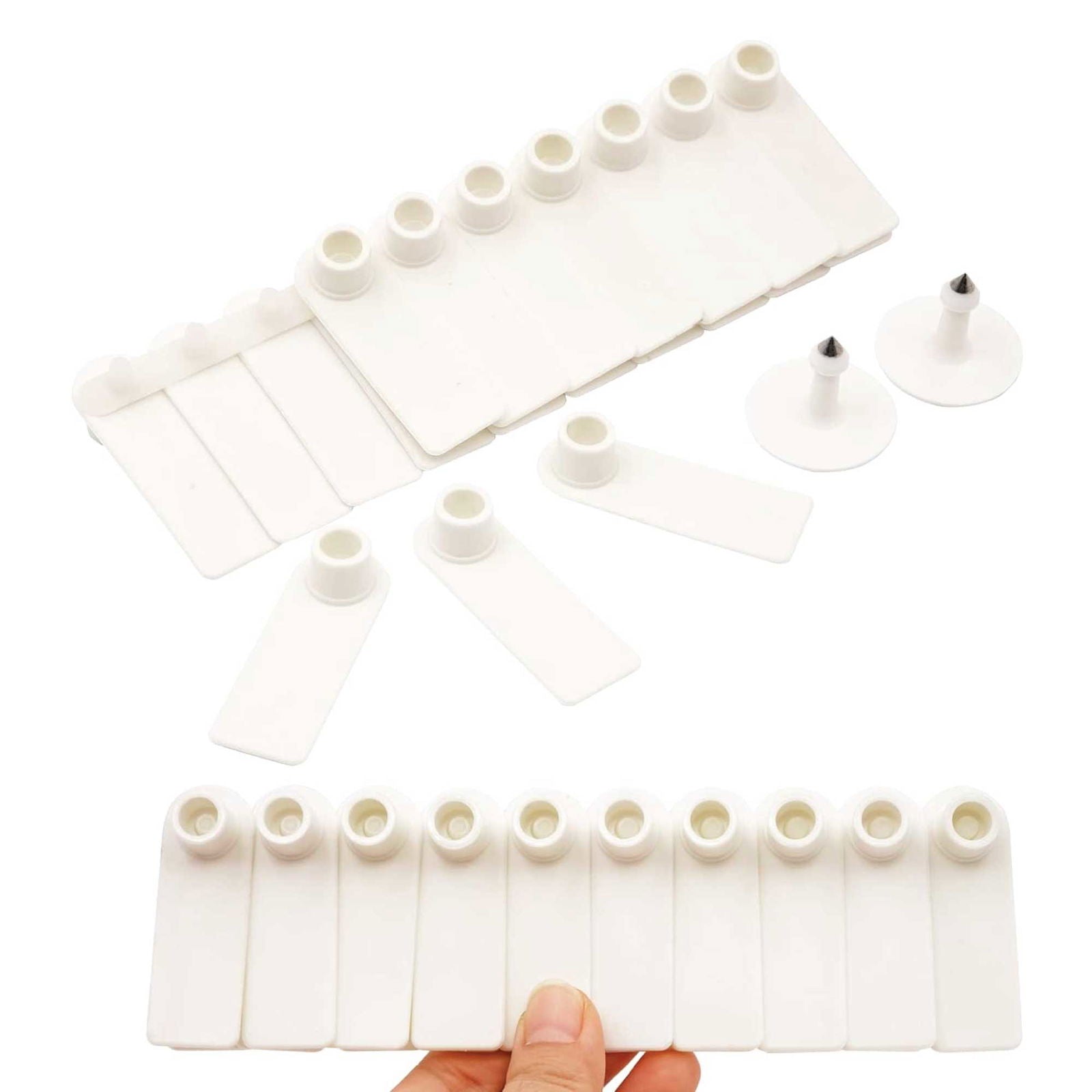 100x Cattle Ear Tags 5x2cm Set - Mini White Blank Pig Goat Livestock Label - Next Deals AU