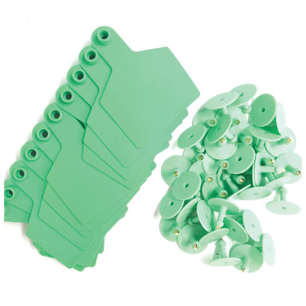100x Cattle Ear Tags 7.5x10cm Set - XL Green Blank Cow Sheep Livestock Labels - Next Deals AU