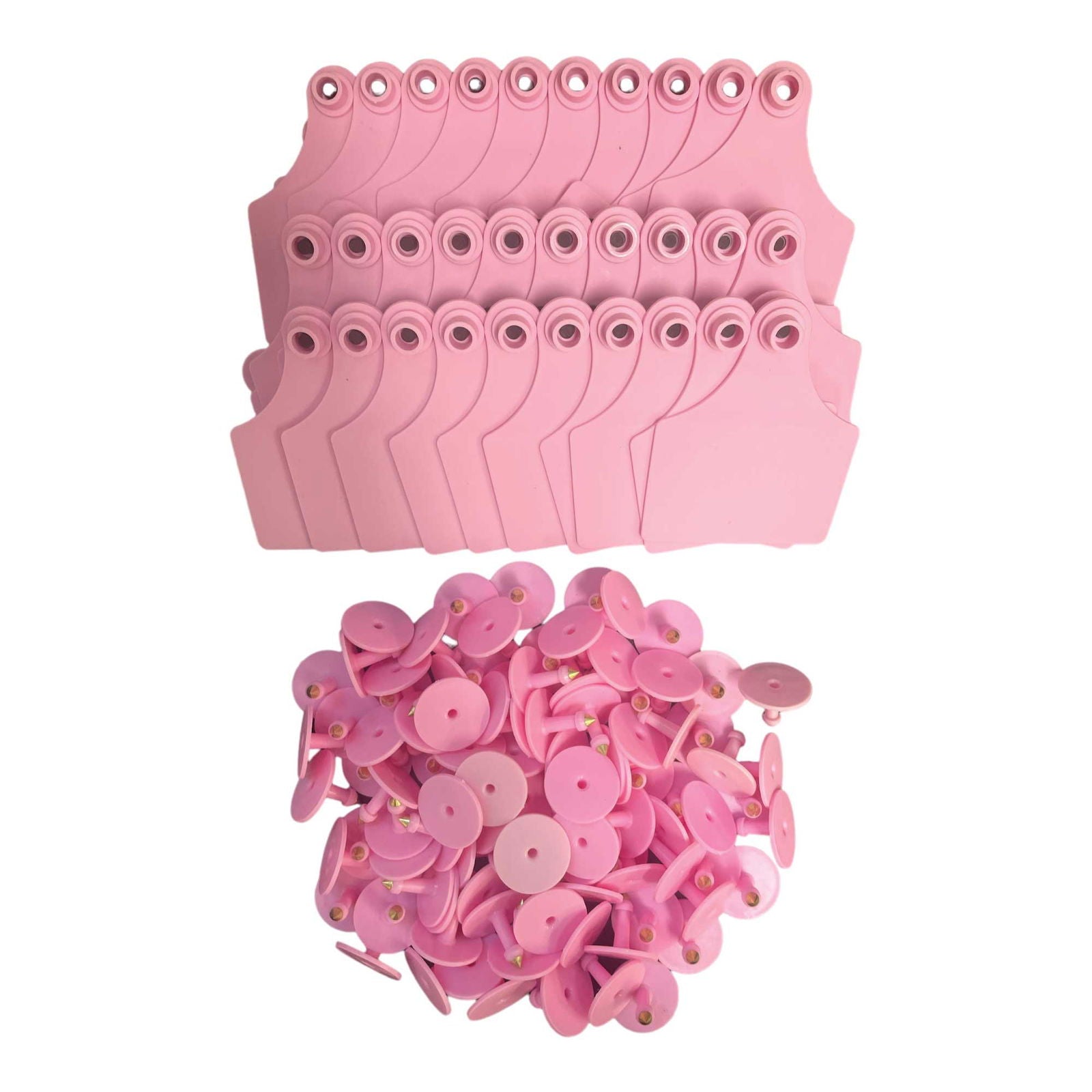 100x Cattle Ear Tags 7x10cm Set - Large Pink Blank Cow Sheep Livestock Label - Next Deals AU