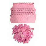 100x Cattle Ear Tags 7x10cm Set - Large Pink Blank Cow Sheep Livestock Label - Next Deals AU