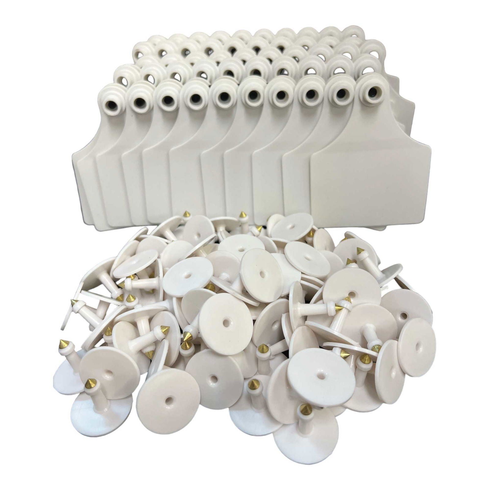 100x Cattle Ear Tags 7x10cm Set - Large White Blank Cow Sheep Livestock Label - Next Deals AU