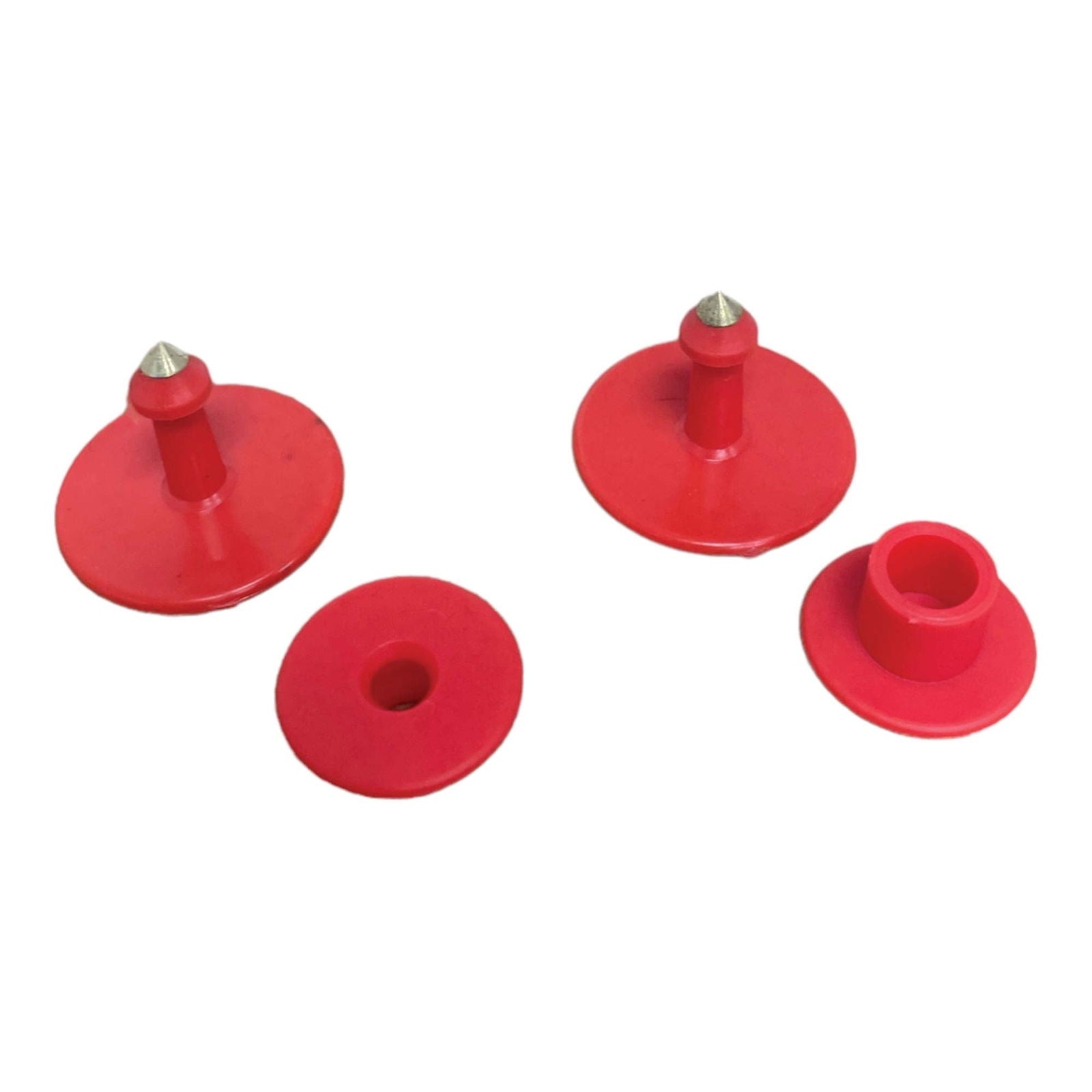 100x Cattle Ear Tags Set - Round Red Blank Pig Sheep Goat Cow Livestock Label - Next Deals AU