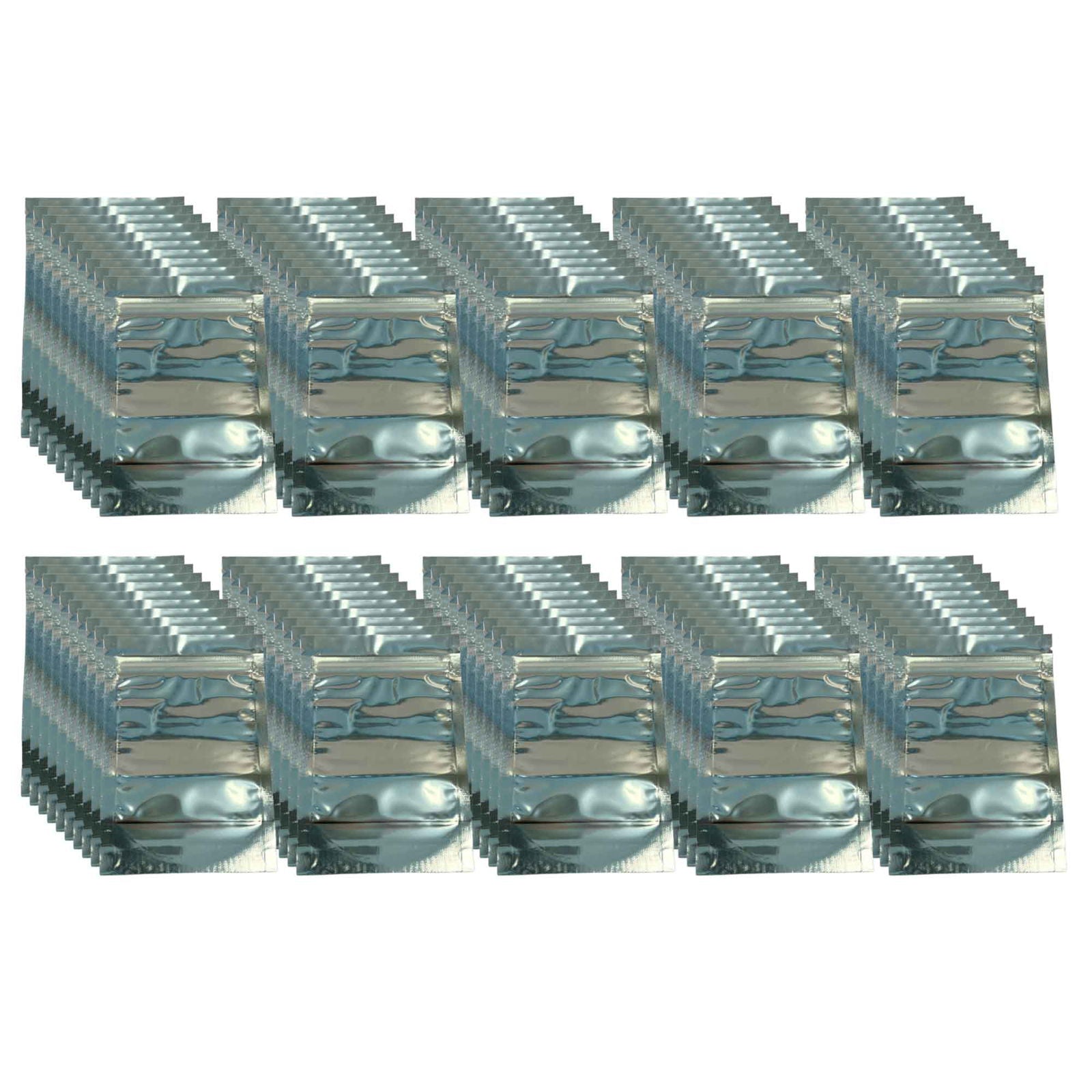 100x Resealable Aluminium Pouches 18x26cm - Windowed Zip Close Food Storage Bag - Next Deals AU