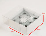 10 Pack of 10cm Square Invitation Coaster Favor Function product Presentation Cookie Biscuit Patisserie Gift Box - 4cm deep - White Card with Clear Slide On PVC Lid - Next Deals AU