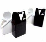 10 Pack of 5 Bride Gown and 5 Groom Tux Wedding Bridal Bomboniere Favor Candy Choc Almond Box - NW - Next Deals AU