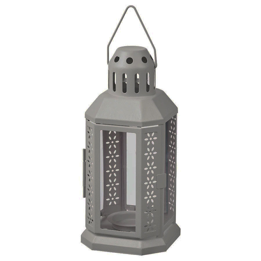 10 Pack of Dark Grey Metal Miners Lantern Summer Wedding Home Party Room Balconey Deck Decoration 21cm Tealight Candle - Next Deals AU