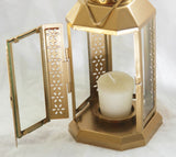 10 Pack of Gold Metal Miners Lantern Summer Xmas Wedding Home Party Room Balconey Deck Decoration 21cm Tealight Candle - Next Deals AU