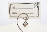 10 Pack of Silver Wedding Kissing Bell Name Card Stand Holder with Heart in Ring Bomboniere Favour Gift - Next Deals AU
