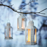 10 Pack of White Metal Miners Lantern Summer Wedding Home Party Room Balconey Deck Decoration 21cm Tealight Candle - Next Deals AU