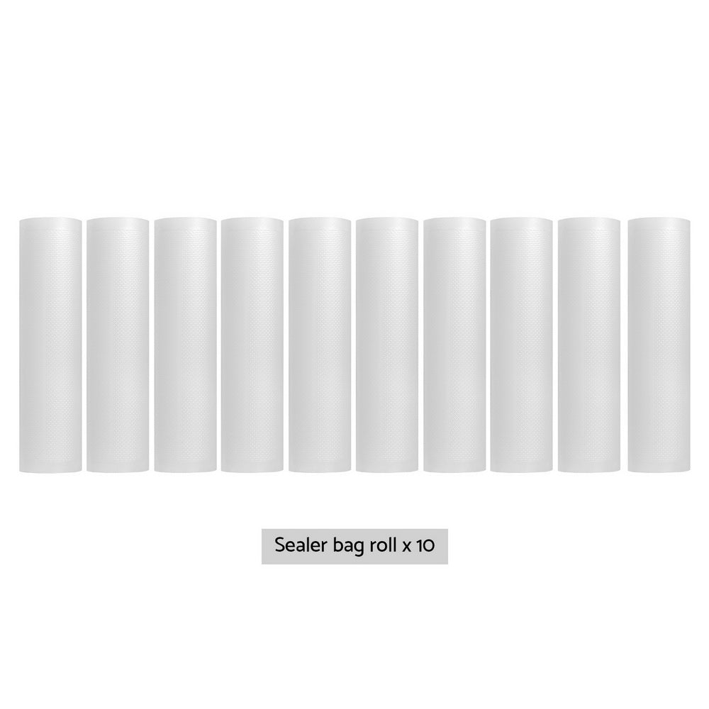 10 Rolls Food Vacuum Sealer Bags Storage Saver Heat Sealing Bag Pack 28CMX6M - Next Deals AU